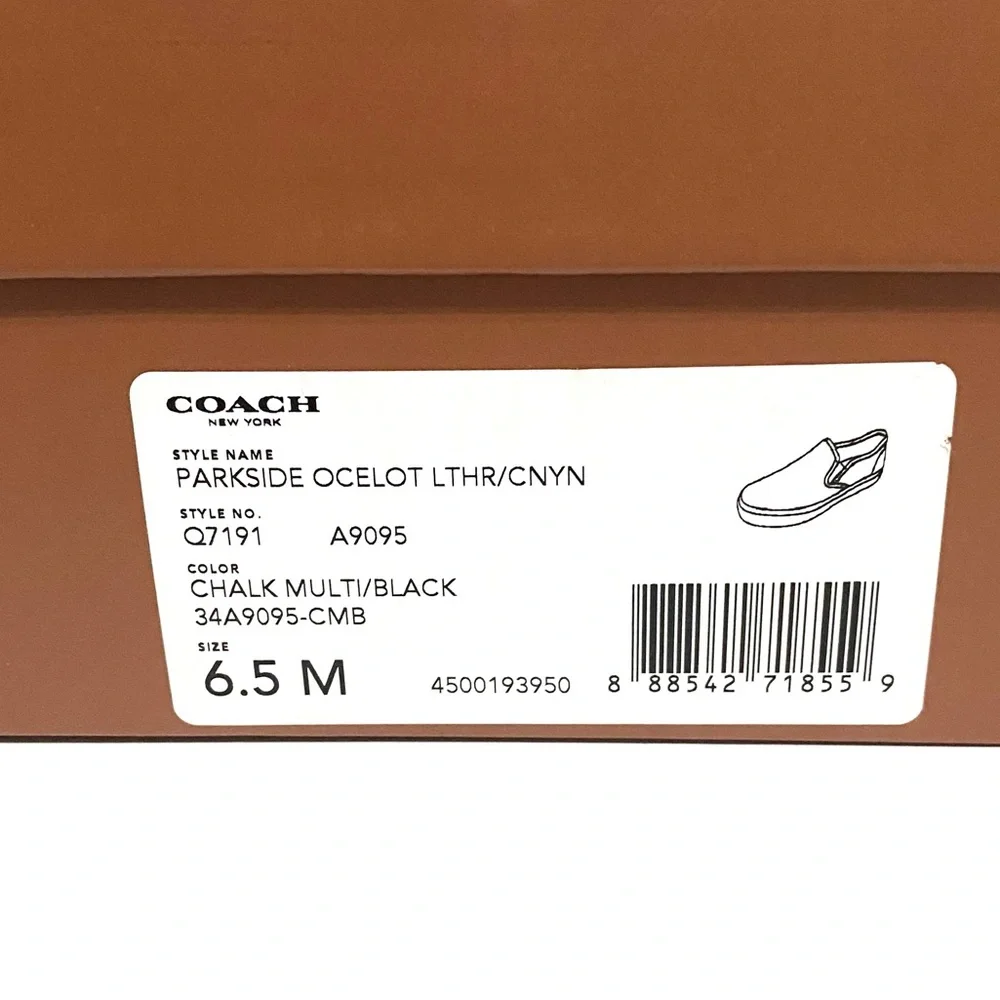 Coach Parkside Ocelot Leopard Print Leather Slip-ons - Picture 12 of 13